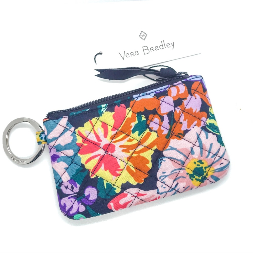 Vera Bradley Happy Blooms Zip ID and Breakaway Lanyard